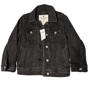 Abercrombie Kids Size 5/6 Black distressed Denim Jacket